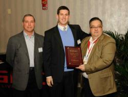 GNC Presenting "Vendor of the Year" Award to Cellucor at the Arnold Sports Festival 2011 in Columbus, OH. From left to right: Ted Dedrick, Doss Cunningham, and Bob Emilian.